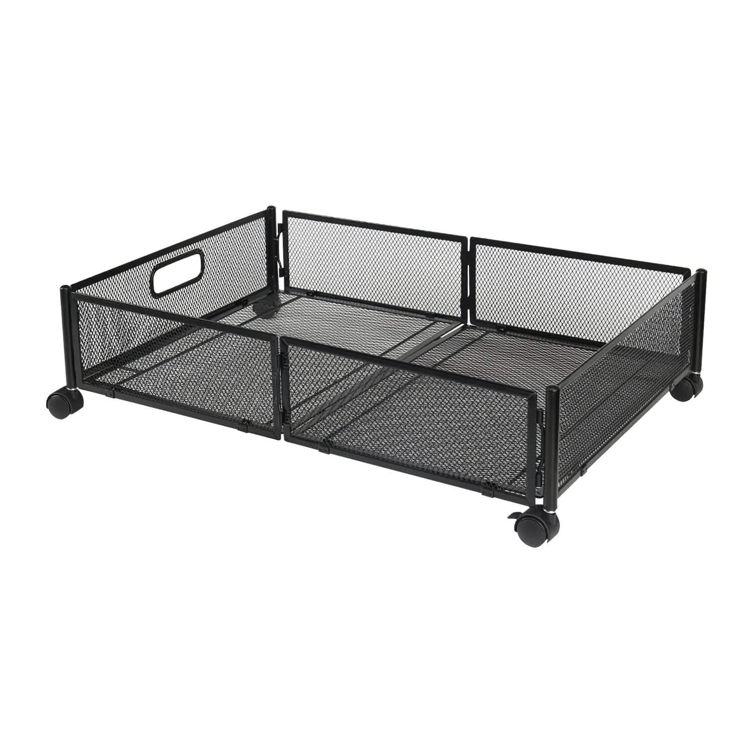 Lot de 2 : bac de rangement pliable à roulettes sous le lit
