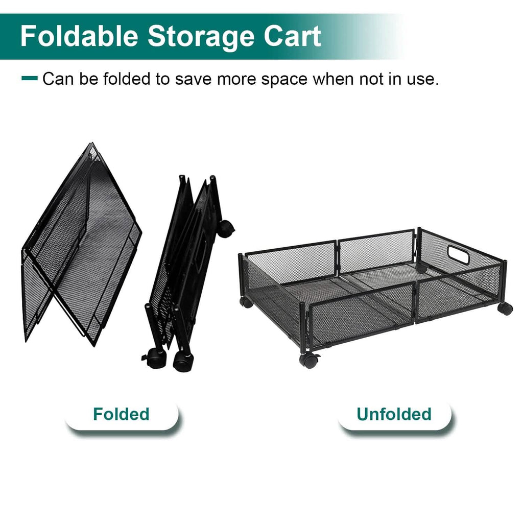 Lot de 2 : bac de rangement pliable à roulettes sous le lit