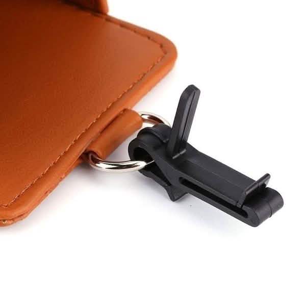 Lot de 2 : Pochette universelle en cuir PU pour téléphone portable, à fixer sur la grille d'aération de voiture