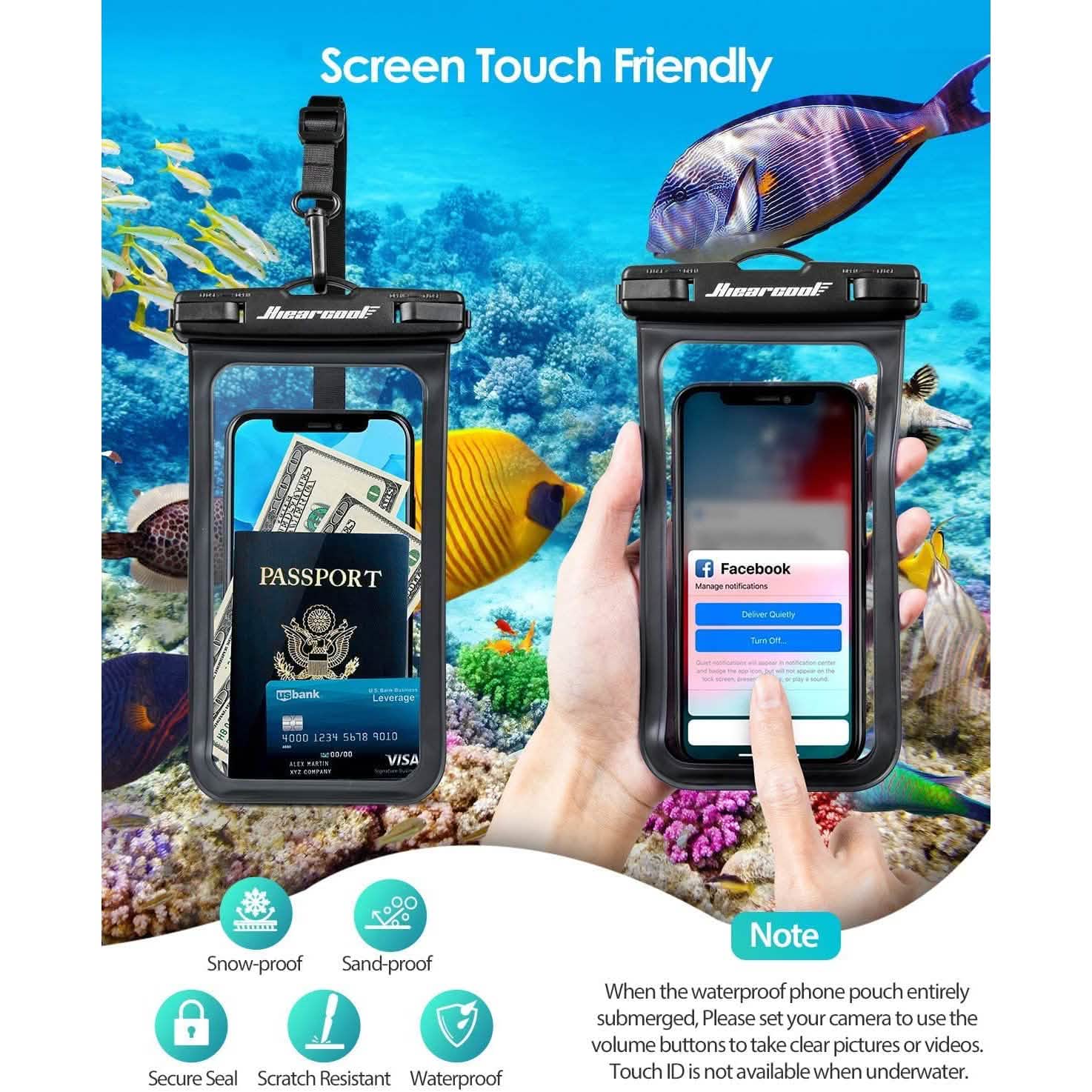 Lot de 2 : Housse étanche universelle pour téléphone portable