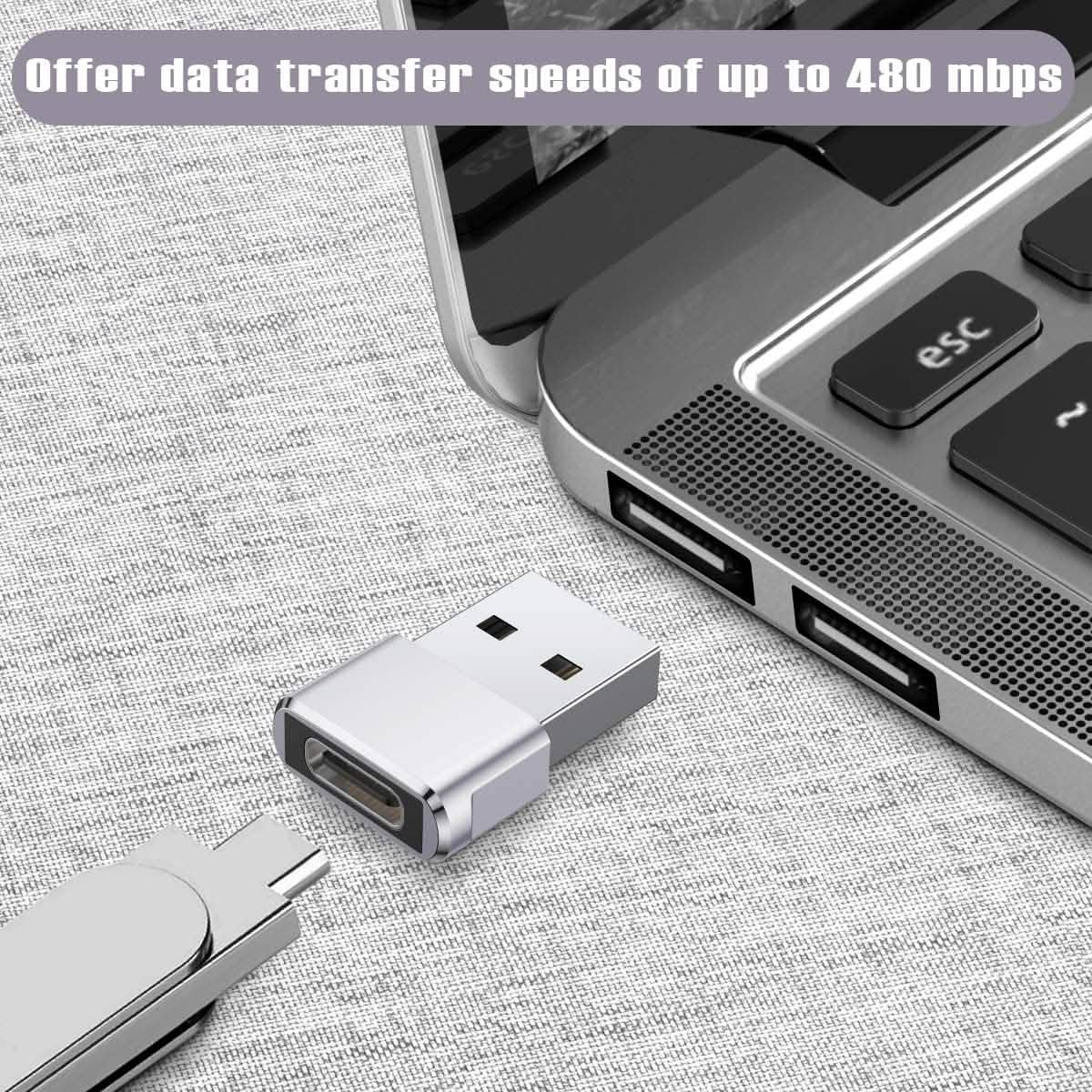 Lot de 2 adaptateurs USB-C Femelle vers USB Mâle