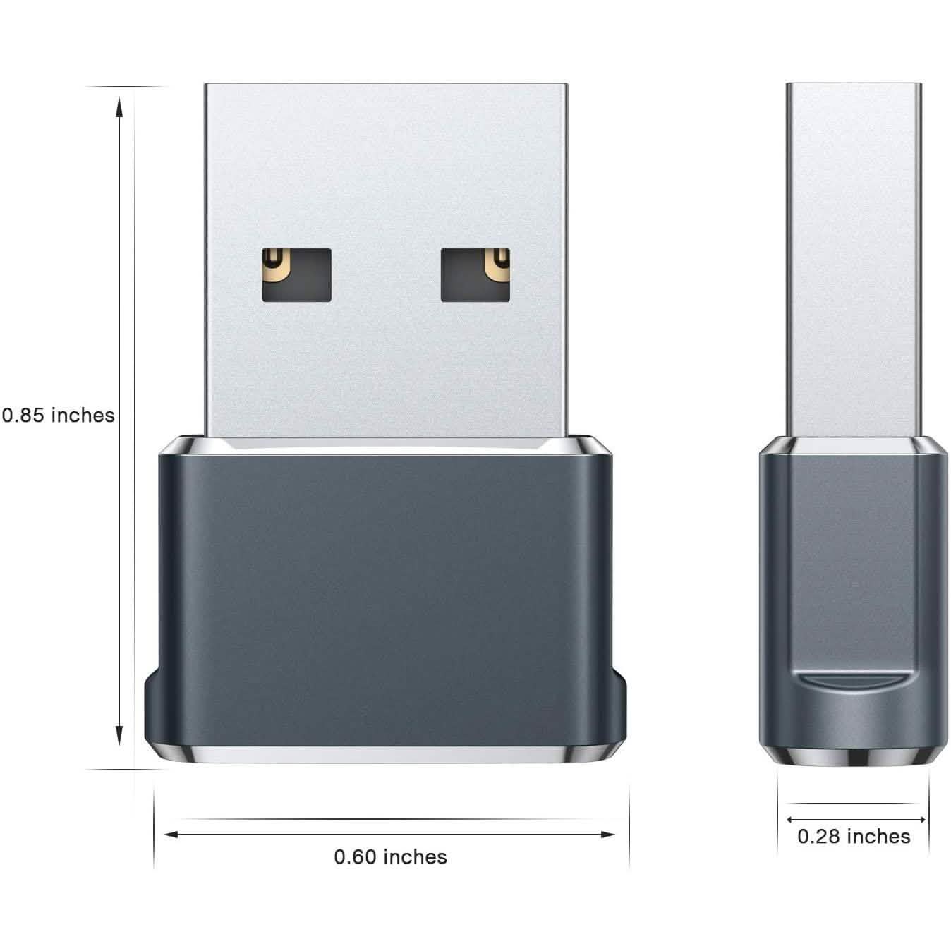 Lot de 2 adaptateurs USB-C Femelle vers USB Mâle