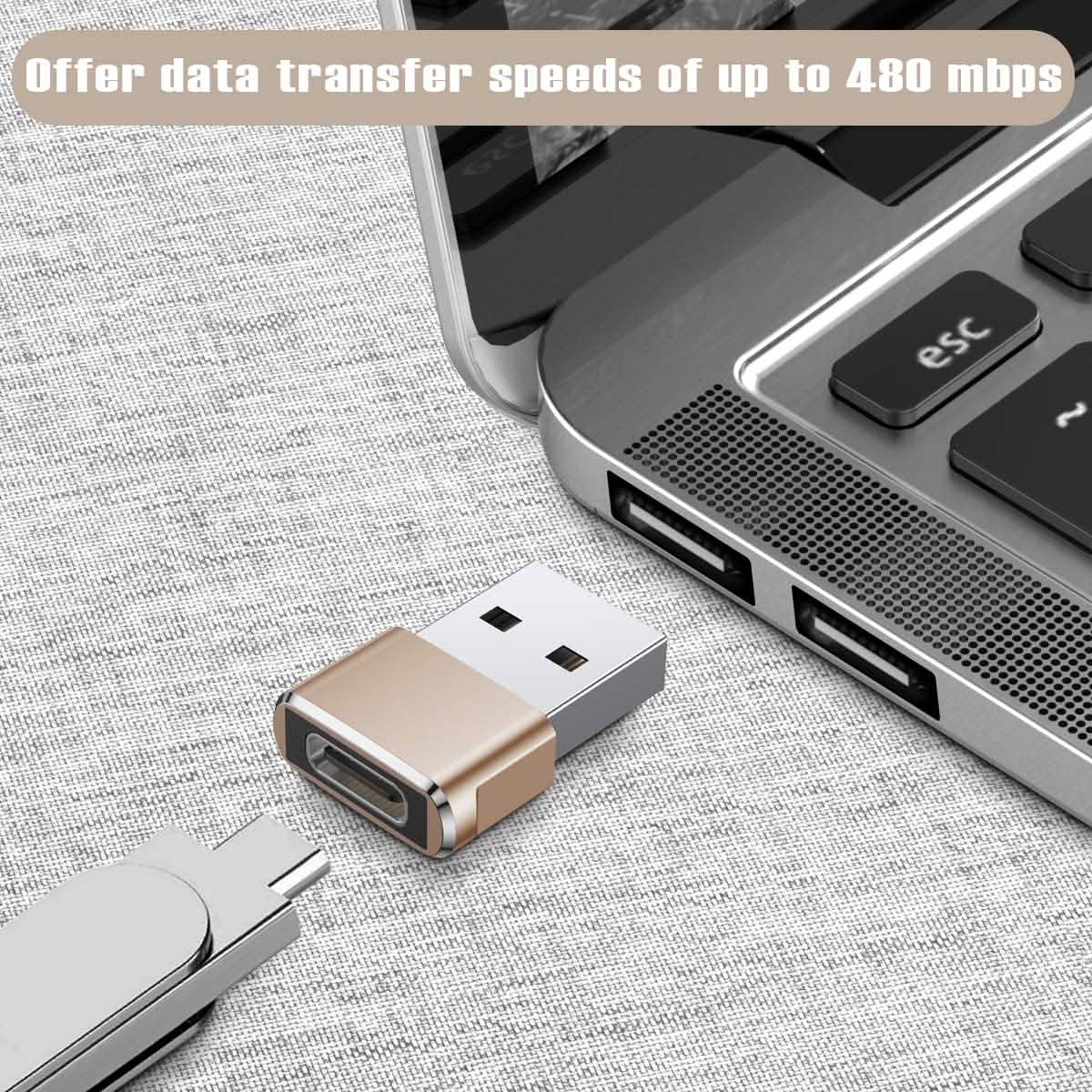 Lot de 2 adaptateurs USB-C Femelle vers USB Mâle