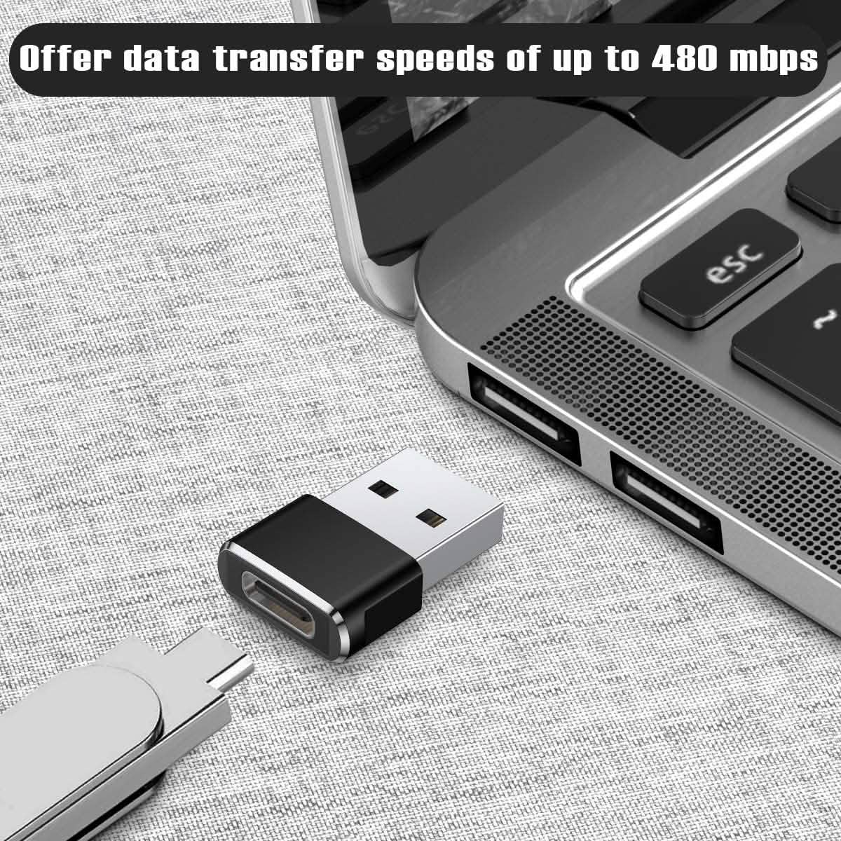 Lot de 2 adaptateurs USB-C Femelle vers USB Mâle