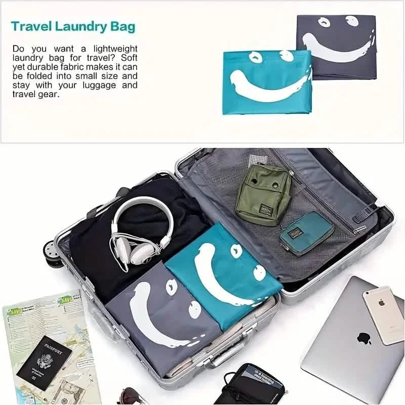 Lot de 2 : Sac de voyage pour linge sale « Wash Me », organiseur de vêtements sales lavable en machine