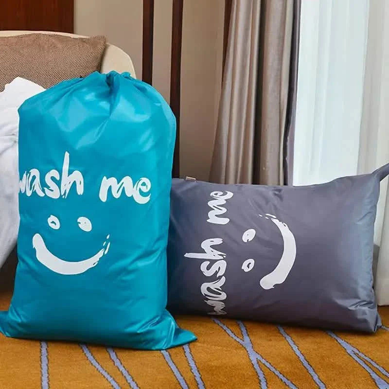 Lot de 2 : Sac de voyage pour linge sale « Wash Me », organiseur de vêtements sales lavable en machine