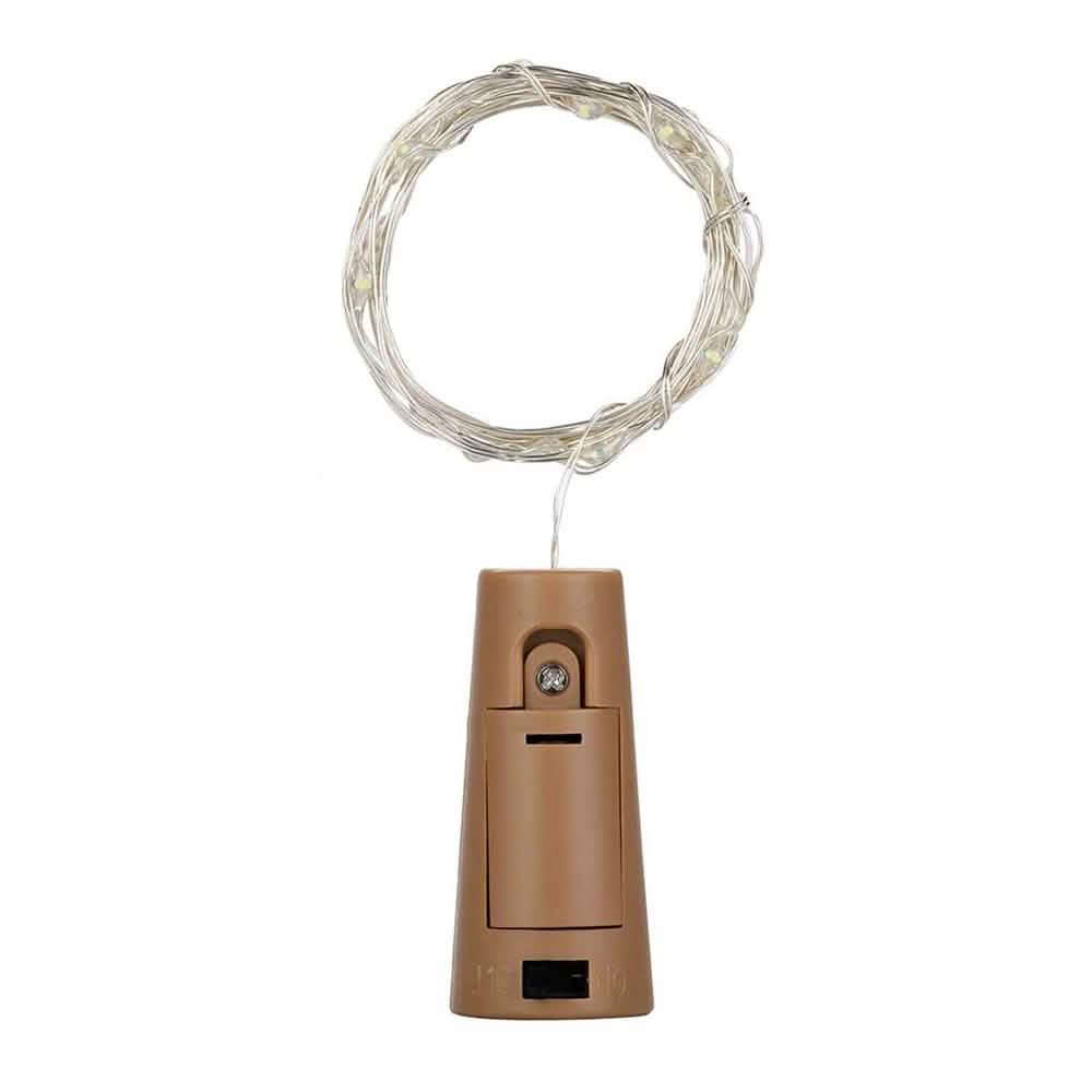 Lot de 2 : Guirlandes lumineuses féériques pour bouteille de vin blanches