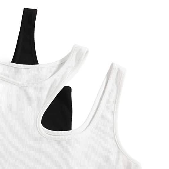 Lot de 2 : Débardeur court en maille pour femme