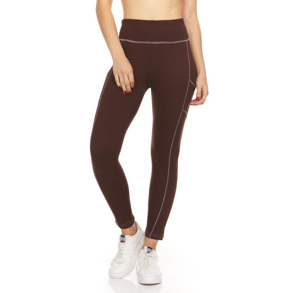 Lot de 2 : leggings de sport doublés polaire avec poches pour femme