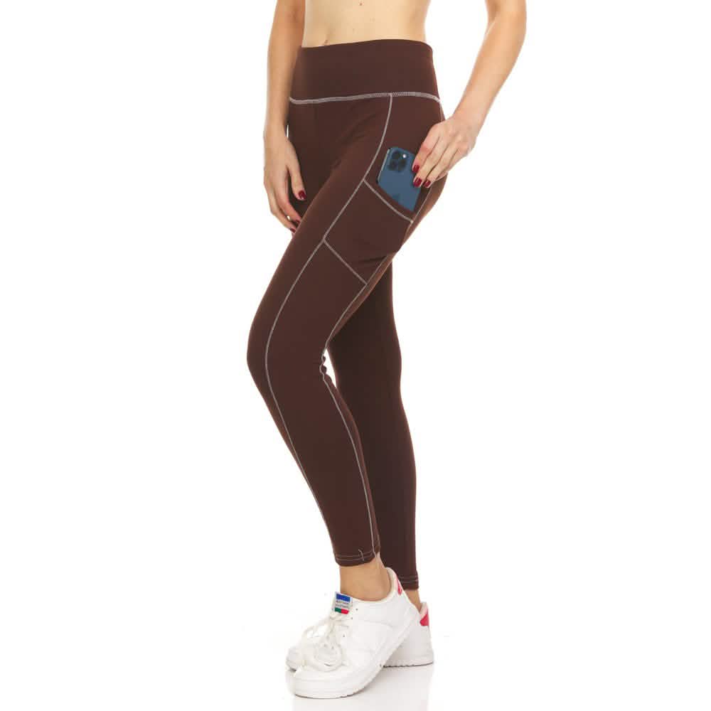 Lot de 2 : leggings de sport doublés polaire avec poches pour femme