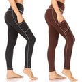 Lot de 2 : leggings de sport doublés polaire avec poches pour femme