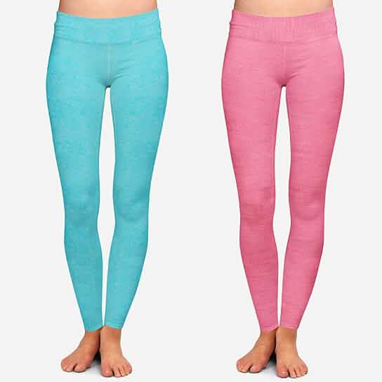 Lot de 2 : Leggings légers sans coutures longueur cheville pour femme chinés