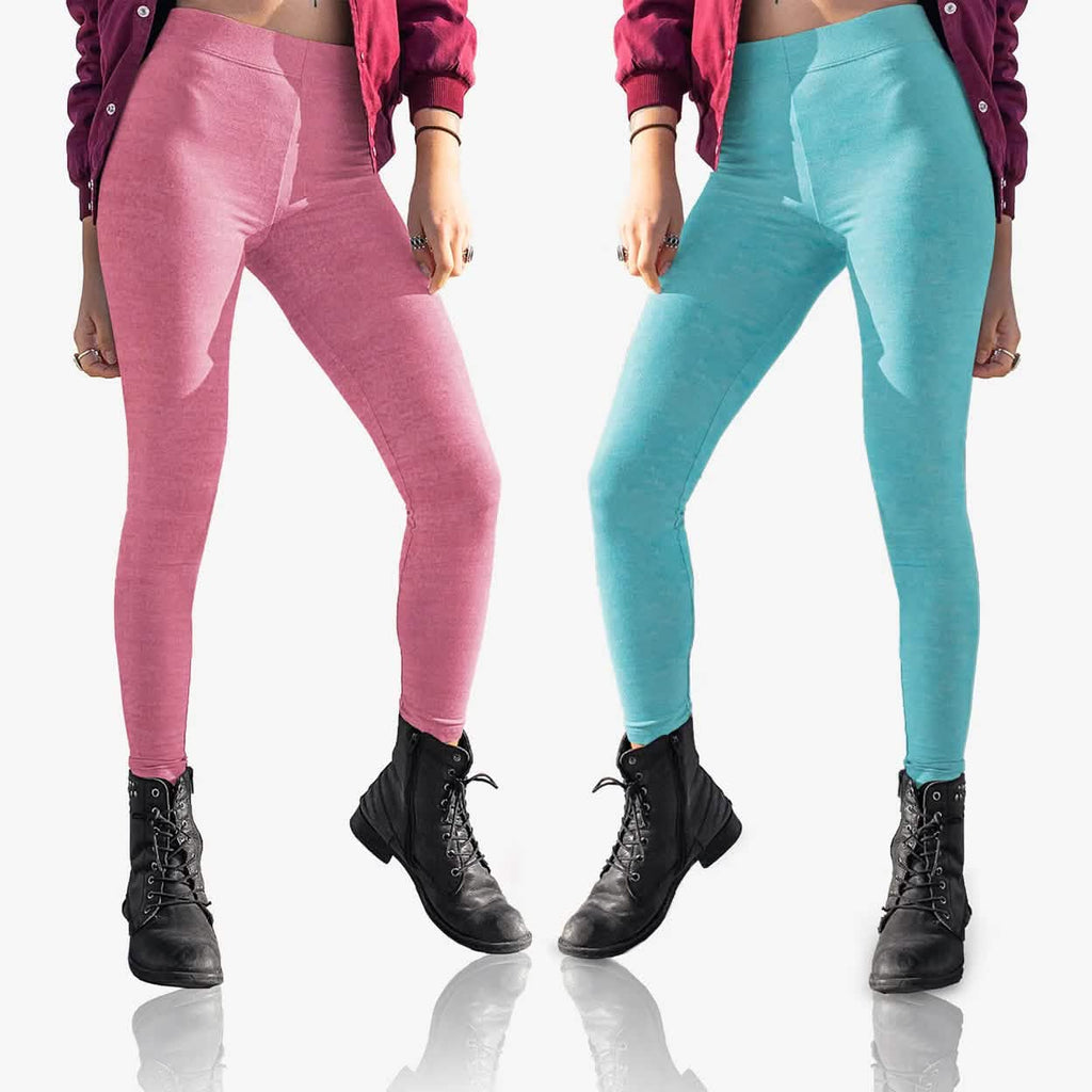 Lot de 2 : Leggings sans coutures chinés pour femme