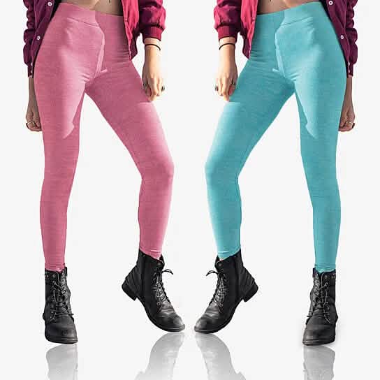 Lot de 2 : Leggings sans coutures chinés pour femme