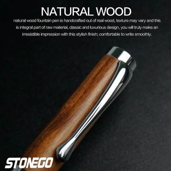 Lot de 2 : Stylo à bille tournant en bois