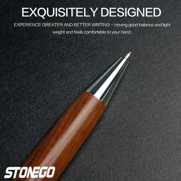 Lot de 2 : Stylo à bille tournant en bois
