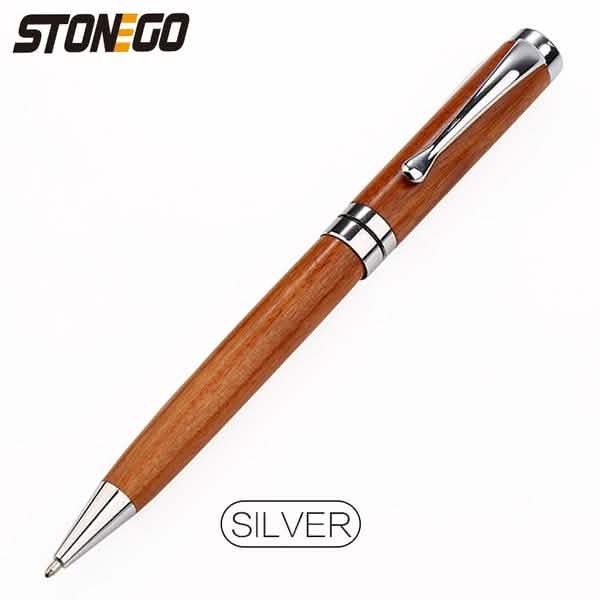 Lot de 2 : Stylo à bille tournant en bois