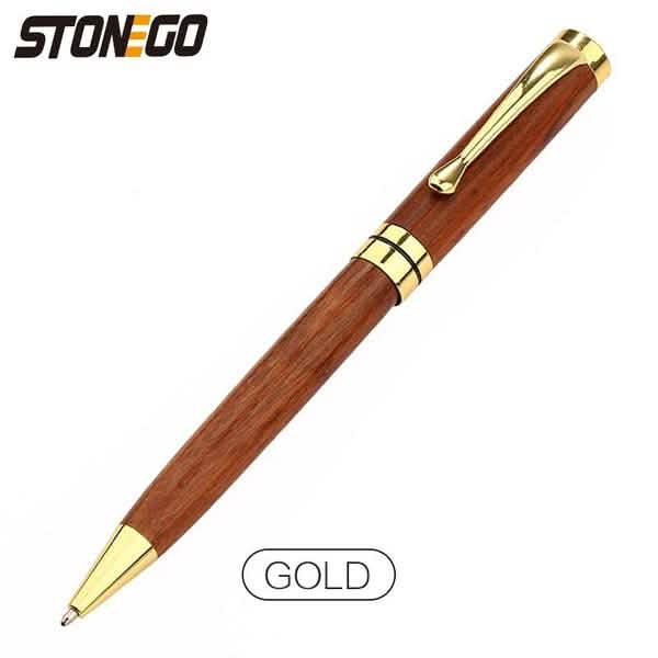 Lot de 2 : Stylo à bille tournant en bois