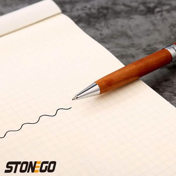 Lot de 2 : Stylo à bille tournant en bois