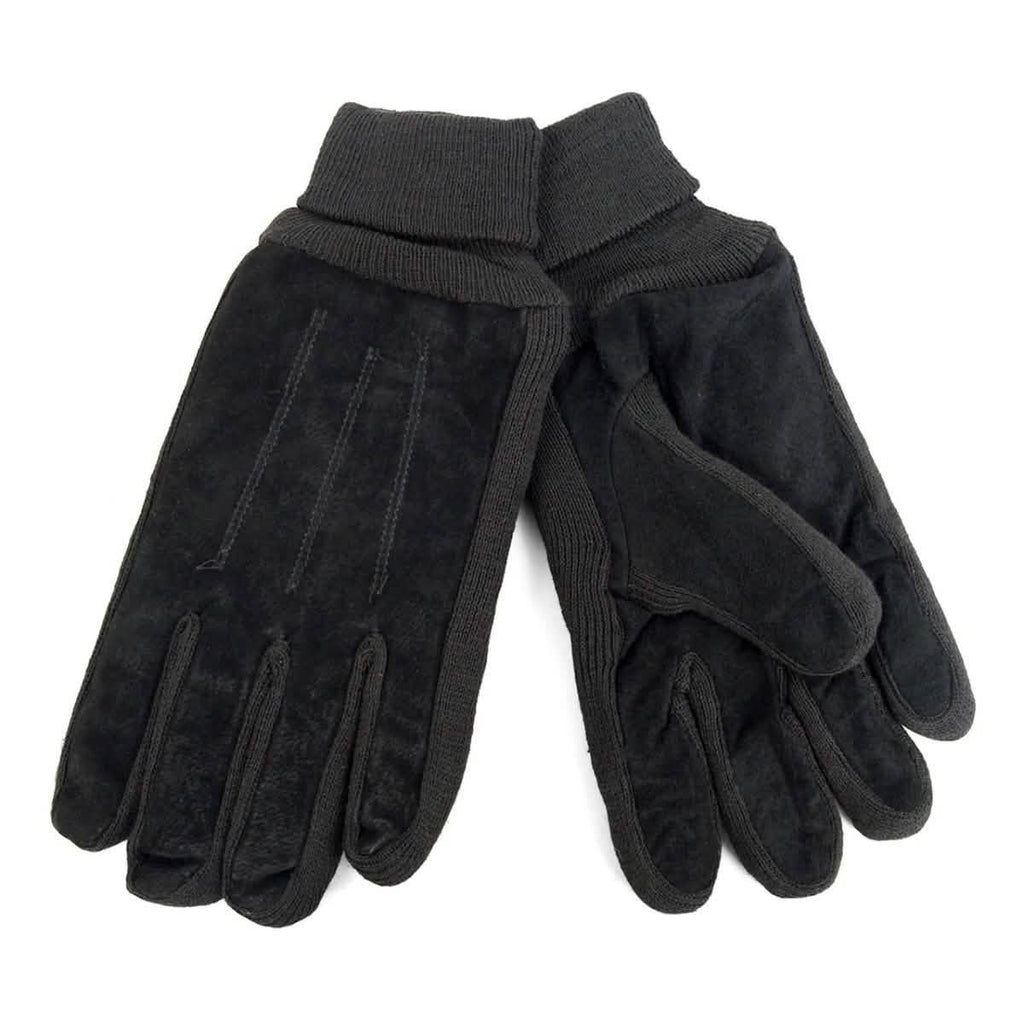 Lot de 2 paires : Gants d'hiver pour hommes en cuir véritable avec doublure douce en acrylique