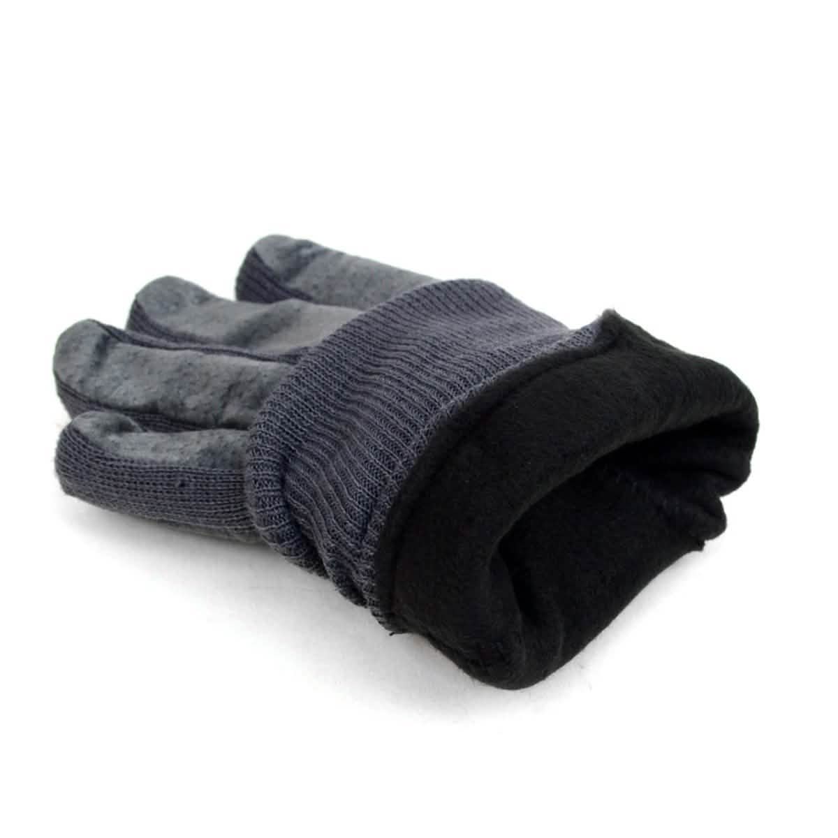 Lot de 2 paires : Gants d'hiver pour hommes en cuir véritable avec doublure douce en acrylique