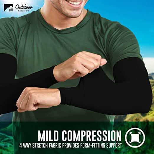 2 paires: Manches de compression anti-UV pour bras