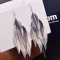 Lot de 2 paires : boucles d'oreilles pendantes en alliage feuille pour femme