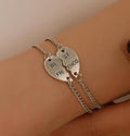 Lot de 2 bracelets d'amitié tendance avec pendentif en forme de cœur pour femmes et filles, bijoux d'amitié éternelle, jolis bracelets pour femmes, bijoux mignons, bracelet avec pendentif Sœur pour meilleure amie, meilleurs cadeaux pour amies