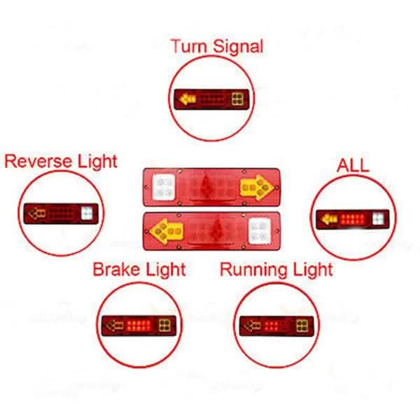 Ensemble de 2 feux clignotants à 19 LED pour remorque, camion, camping-car, quad