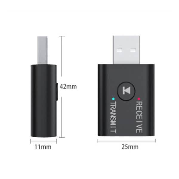 Lot de 2 : Émetteur adaptateur USB sans fil Bluetooth 5.0 2-en-1