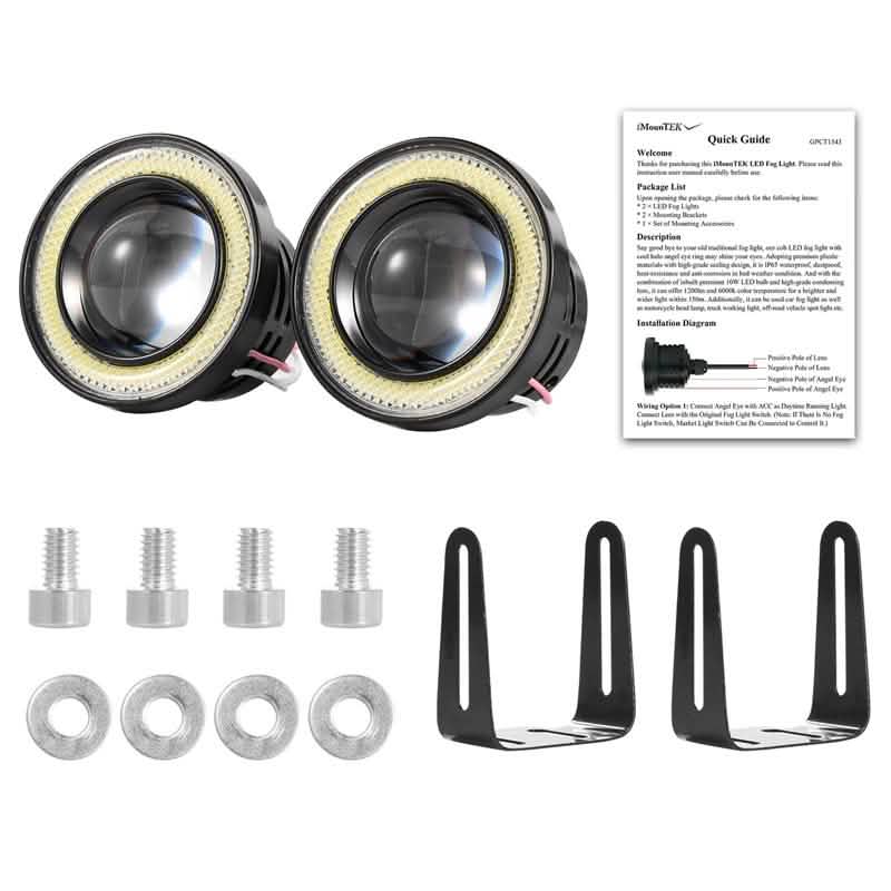 2 pièces : Phare antibrouillard automatique à LED COB 2,5 po