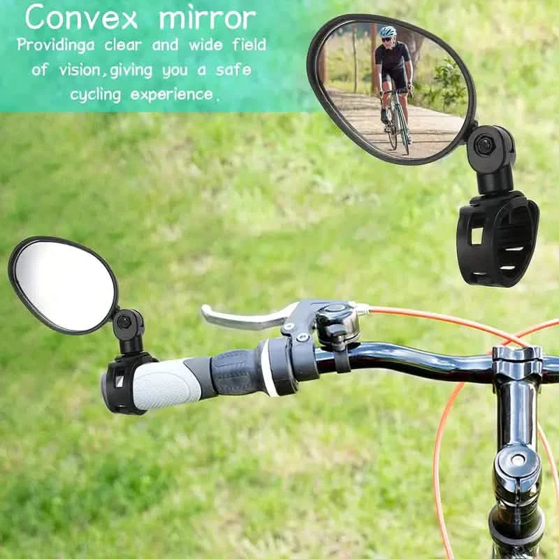 Lot de 2 : Rétroviseur de guidon rotatif à 360° réglable - Rétroviseur de vélo grand angle