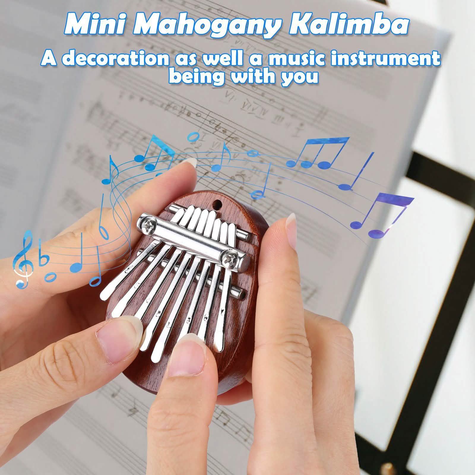 2 pièces : Kalimba en acrylique et acajou pour piano à pouce