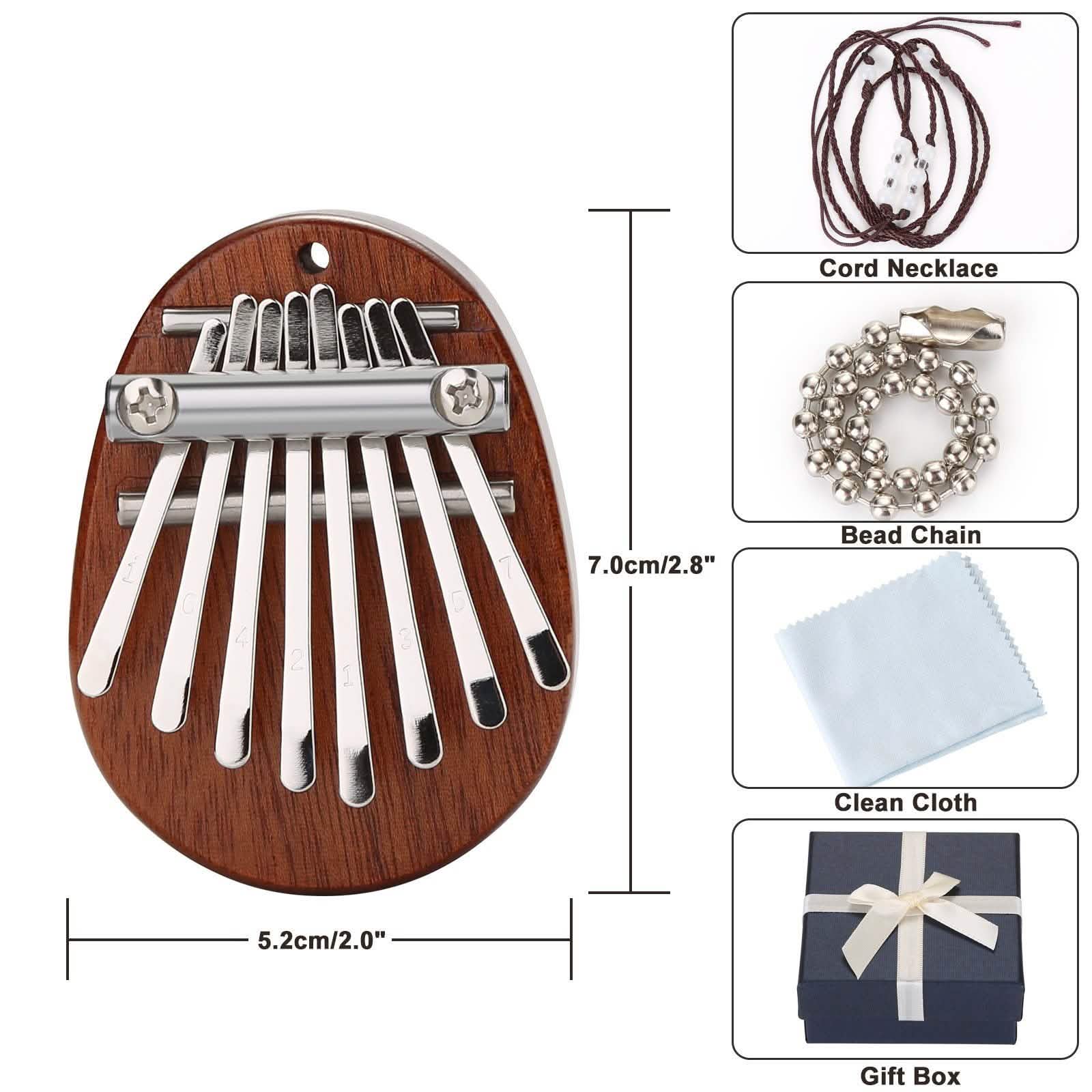 2 pièces : Kalimba en acrylique et acajou pour piano à pouce