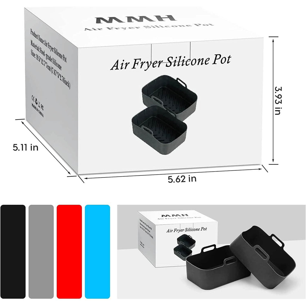 Lot de 2 : Pot en silicone pour friteuse à air