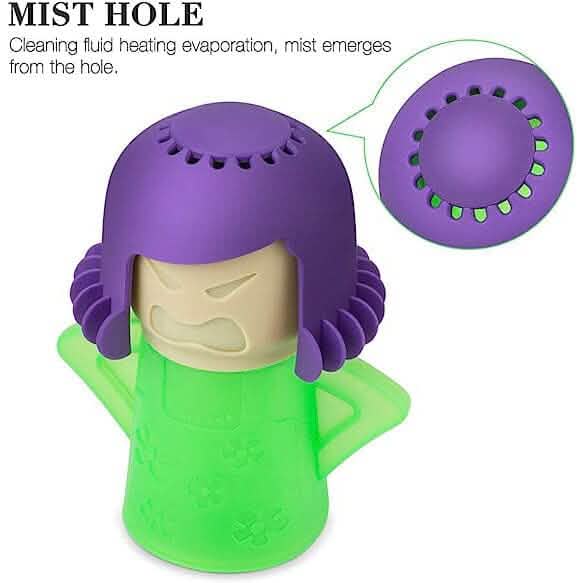 Ensemble 2 pièces : Nettoyeur vapeur pour micro-ondes Angry Mama