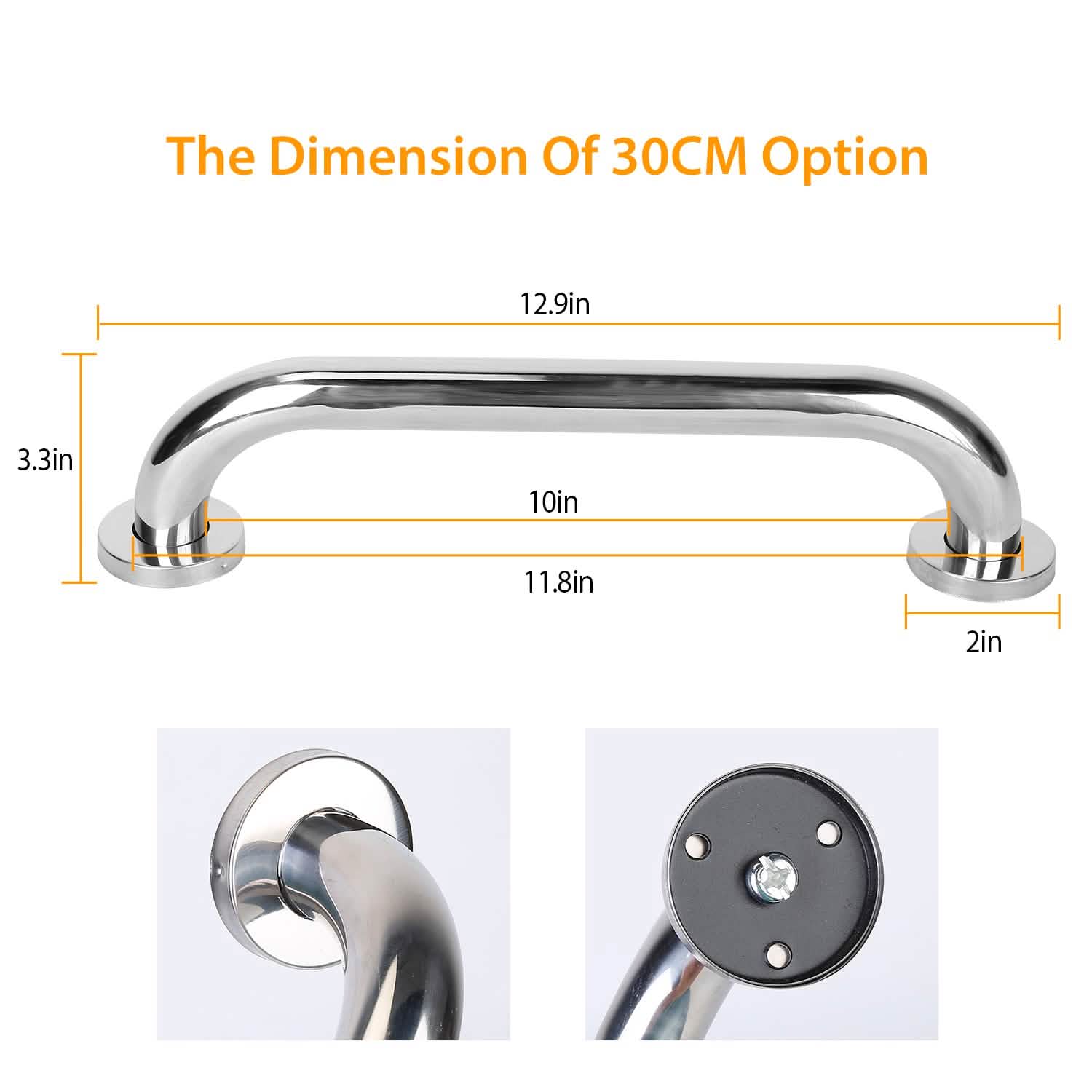 Lot de 2 : Barre d'appui de douche