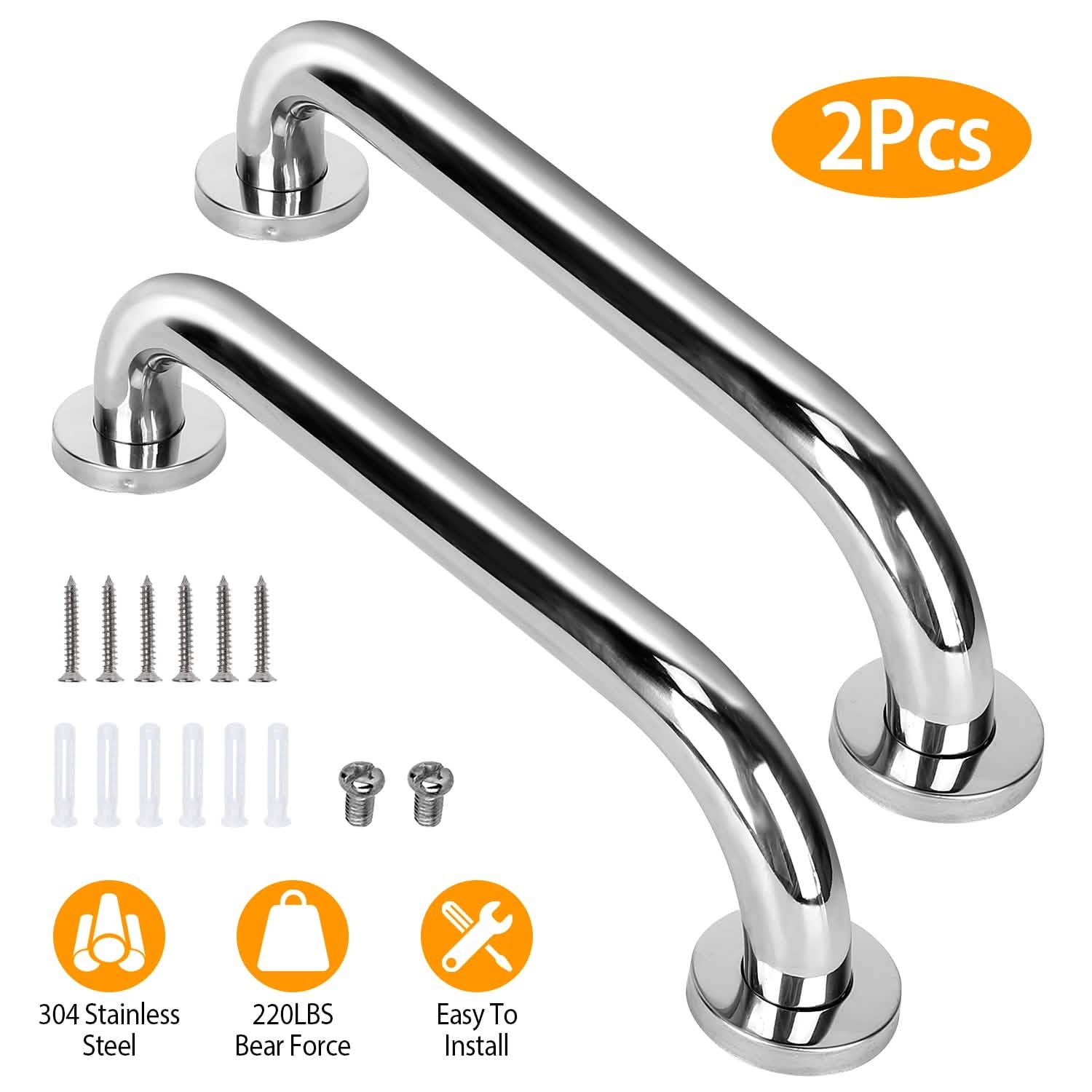 Lot de 2 : Barre d'appui de douche