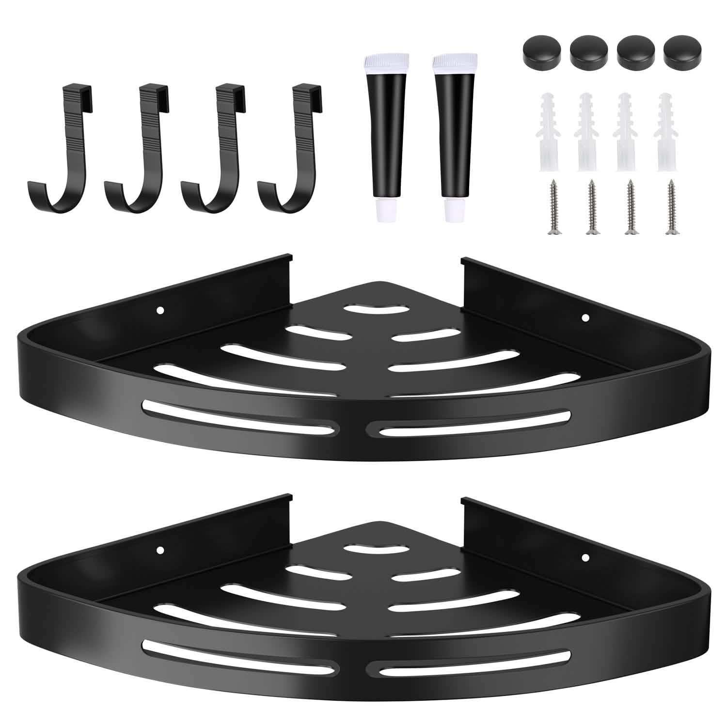 Lot de 2 : Étagère d'angle de douche
