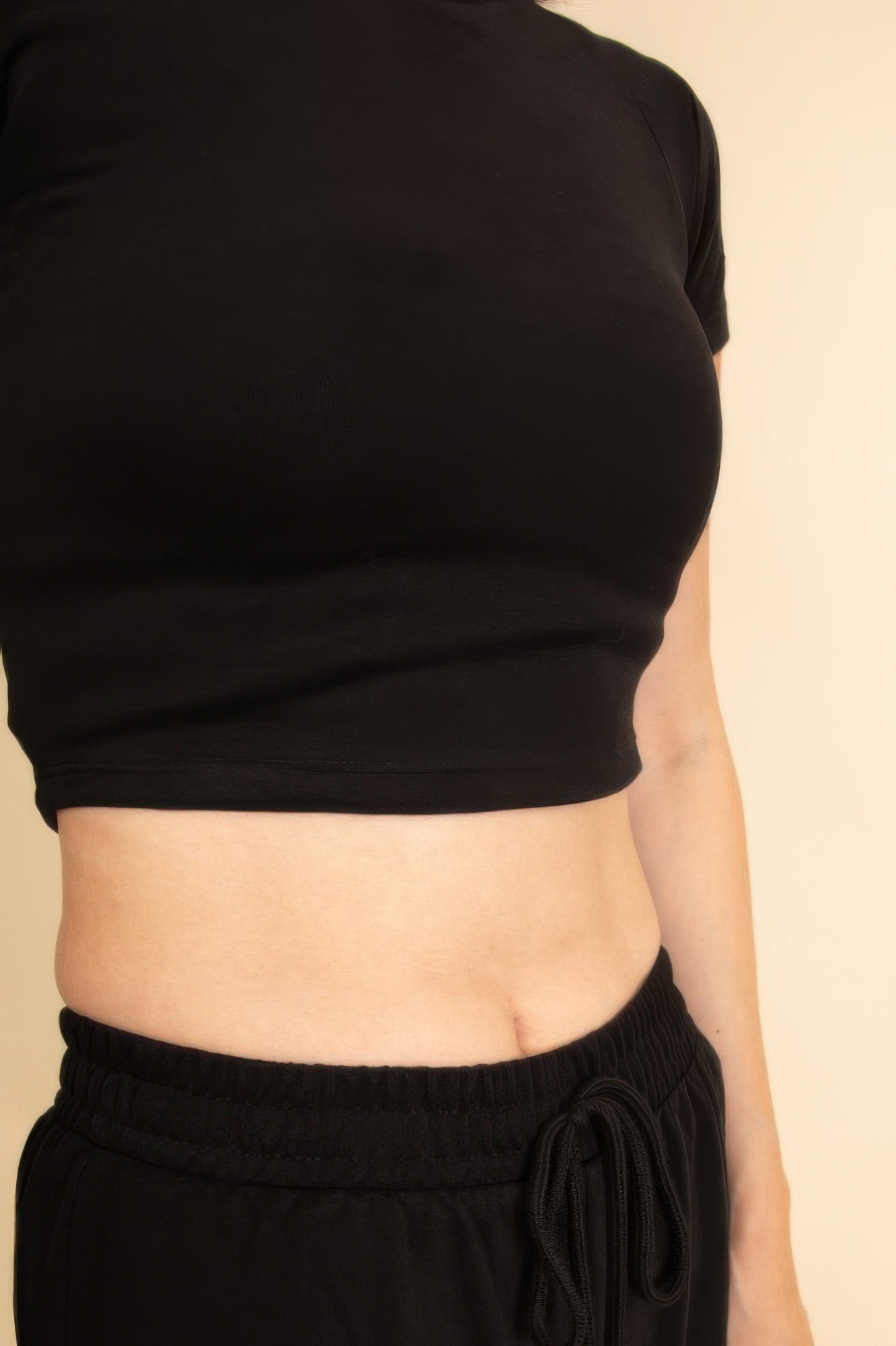 2-piece Crop Tee & Wide Leg Lounge Pants Set