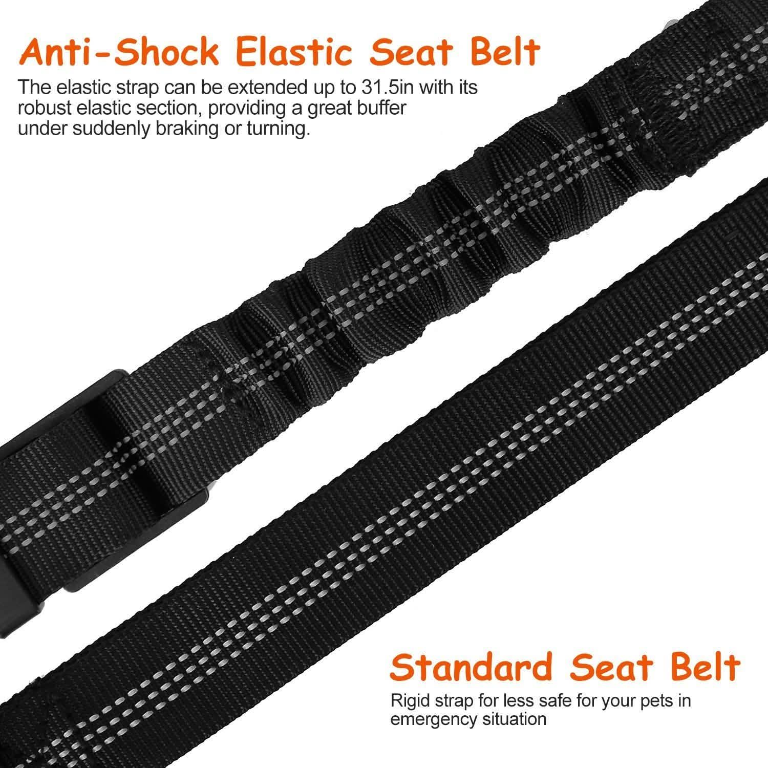 Lot de 2 : Ceinture de sécurité pour animaux de compagnie