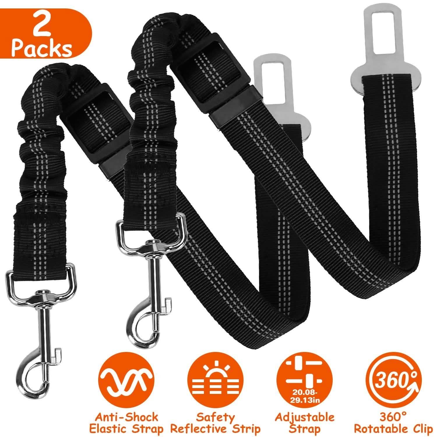Lot de 2 : Ceinture de sécurité pour animaux de compagnie