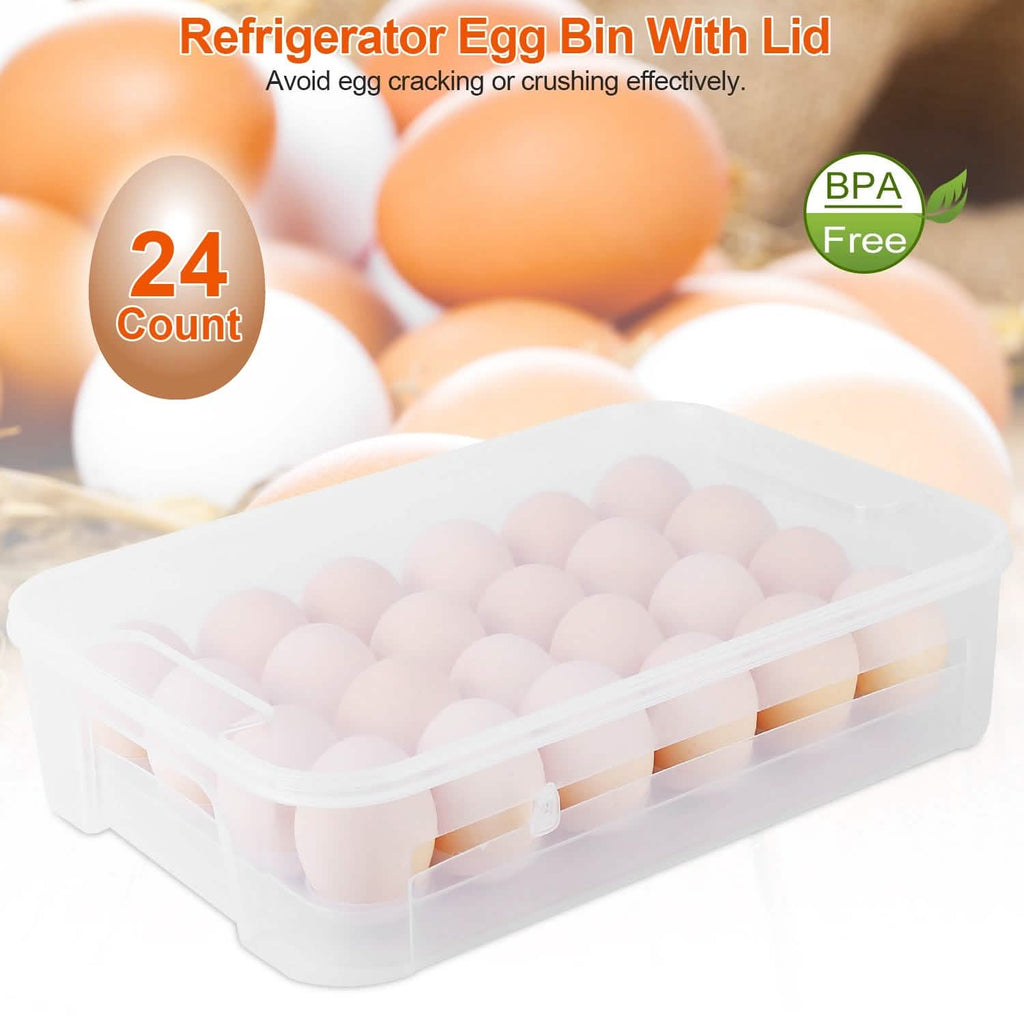 Lot de 2 : Boîte de rangement pour œufs empilable en plastique