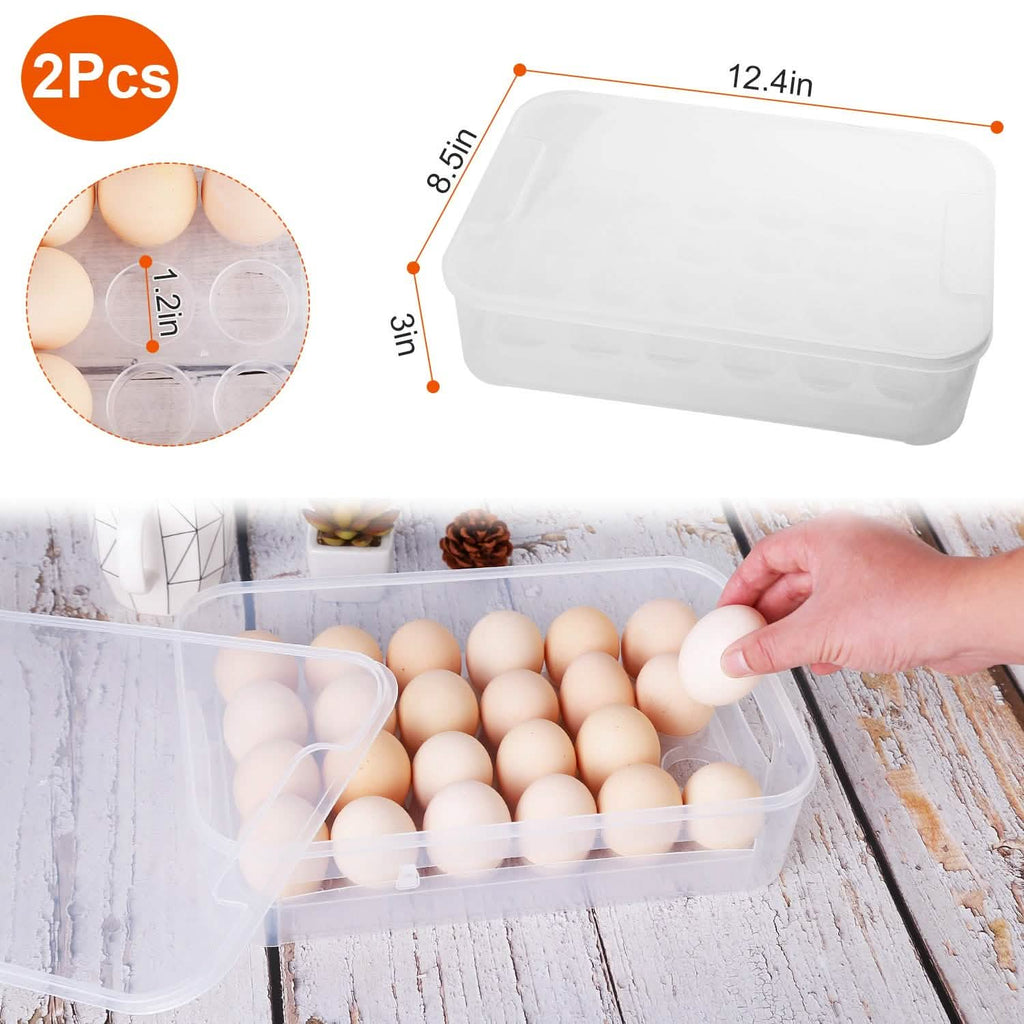 Lot de 2 : Boîte de rangement pour œufs empilable en plastique