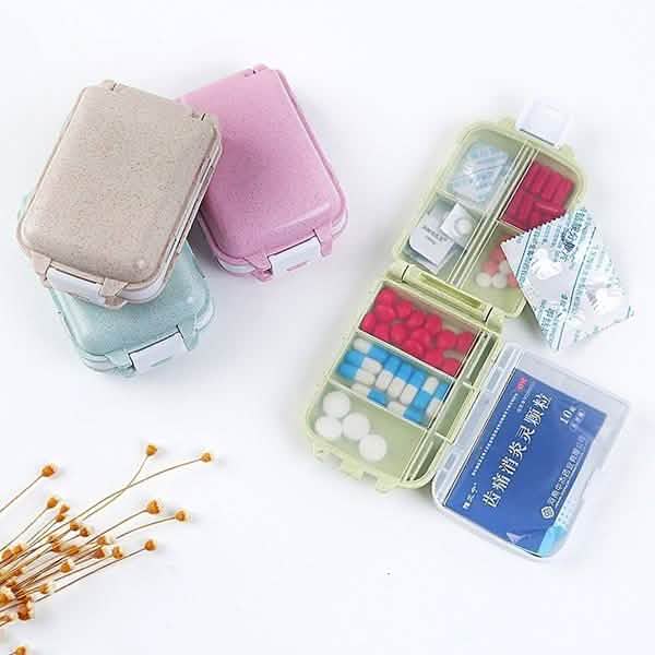Lot de 2 : pilulier portable en plastique