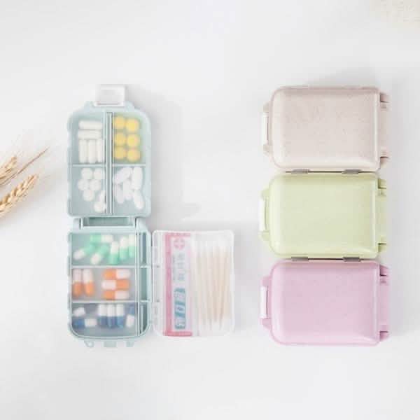 Lot de 2 : pilulier portable en plastique
