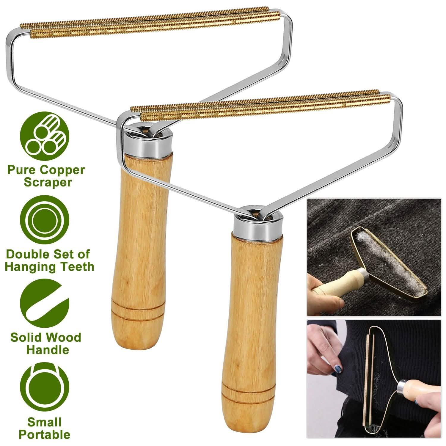 Lot de 2 : Rouleau anti-peluches double face réutilisable et portable pour voyage