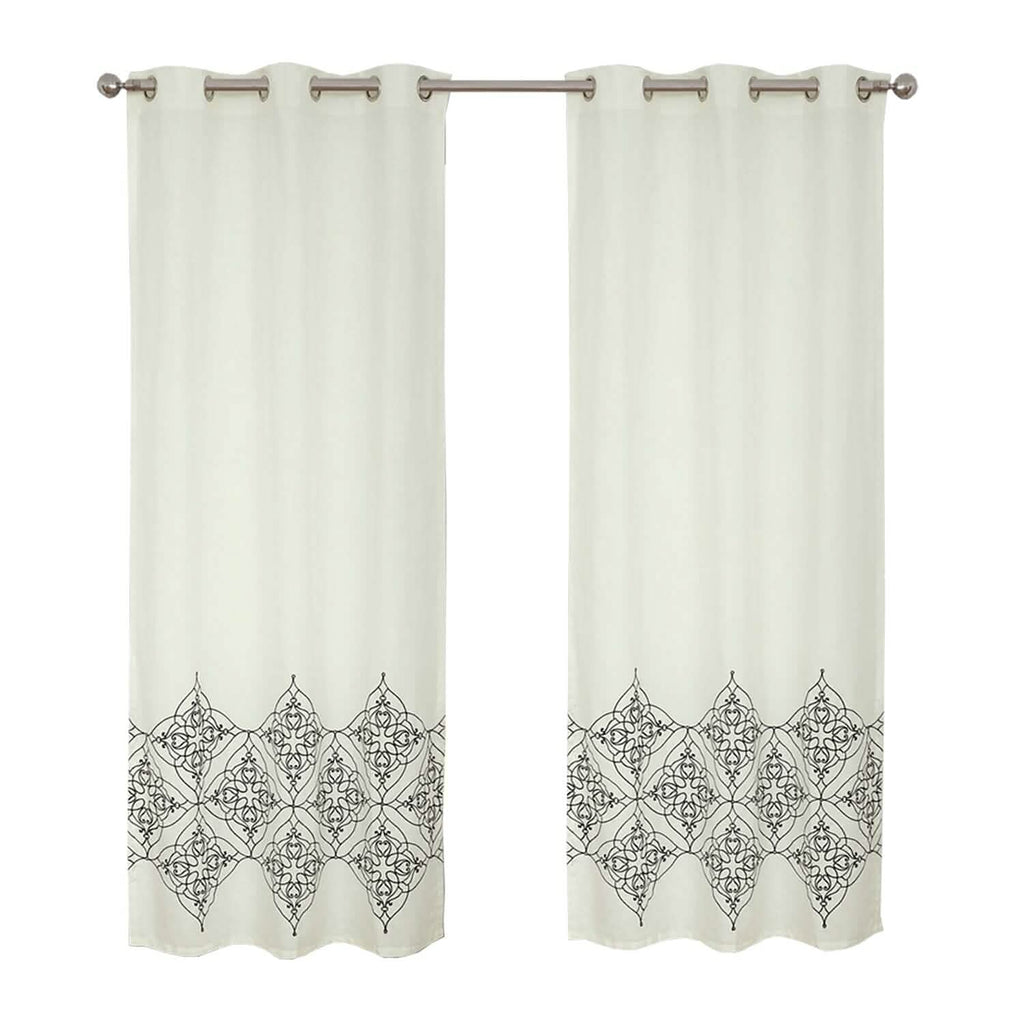 Lot de 2 : Paire de panneaux de fenêtre brodés Global Varanasi