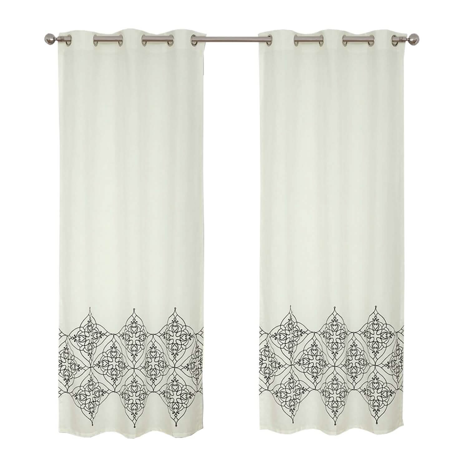 Lot de 2 : Paire de panneaux de fenêtre brodés Global Varanasi
