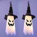 Lot de 2 : Décorations d'Halloween Chapeau de Sorcière Fantôme Lumineux